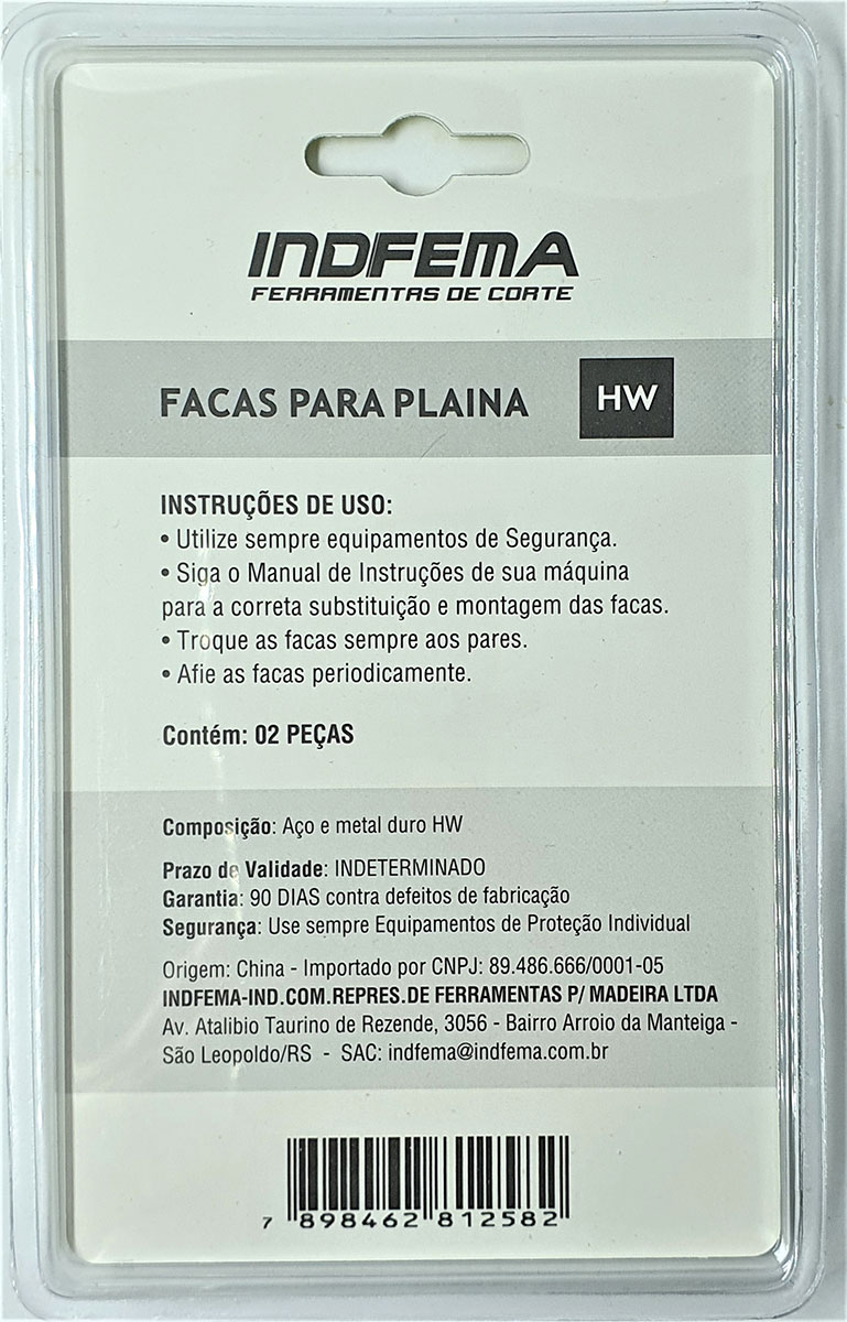 Facas para Plaina - Modelos Makita 1100 e 1900B - HW - 82x29x3mm (PAR) - Imagem 3